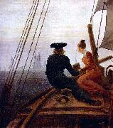 Caspar David Friedrich On the sailing-vessel Sweden oil painting artist